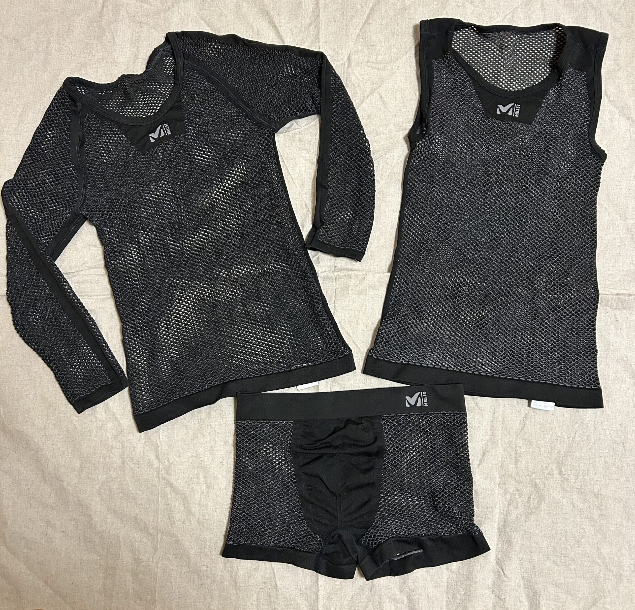 millet mesh inner lineup sleeveless long sleeve pants