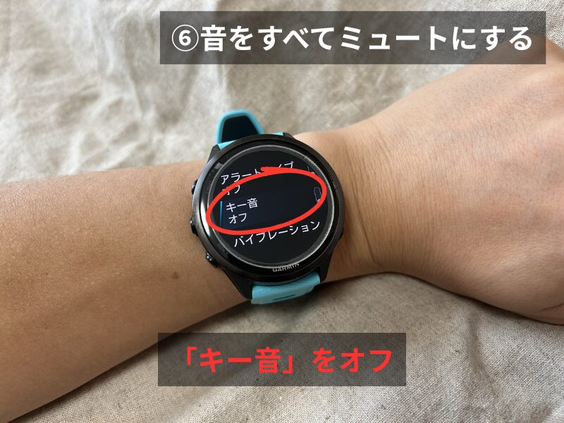 Garmin 570のキー音をオフにした画面